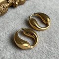 Gold Sculptural Hoop Chunky Earrings