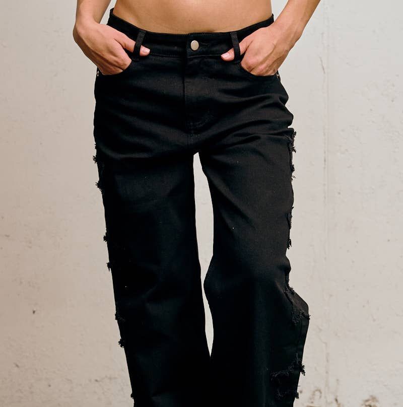 STAR PATCH COTTON TWILL PANTS