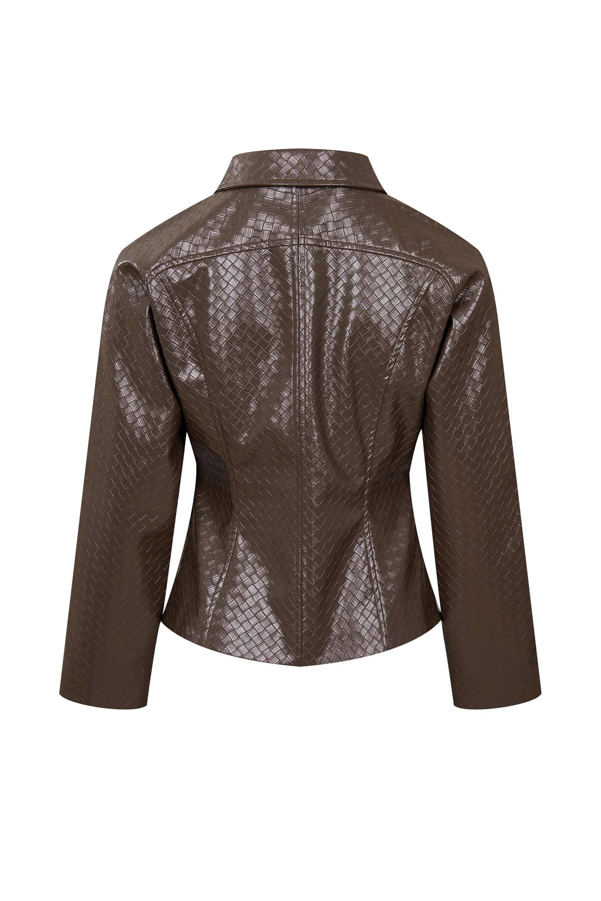Giselle Woven PU Double Zip Jacket