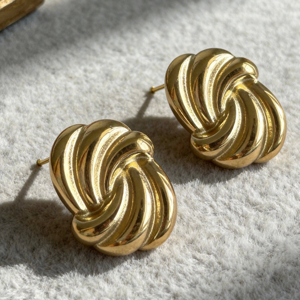 Stainless Steel Twisted Knot Stud Earrings