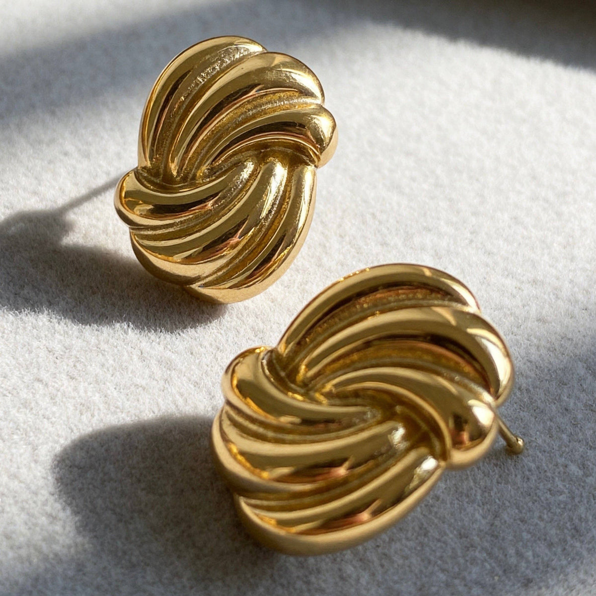Stainless Steel Twisted Knot Stud Earrings