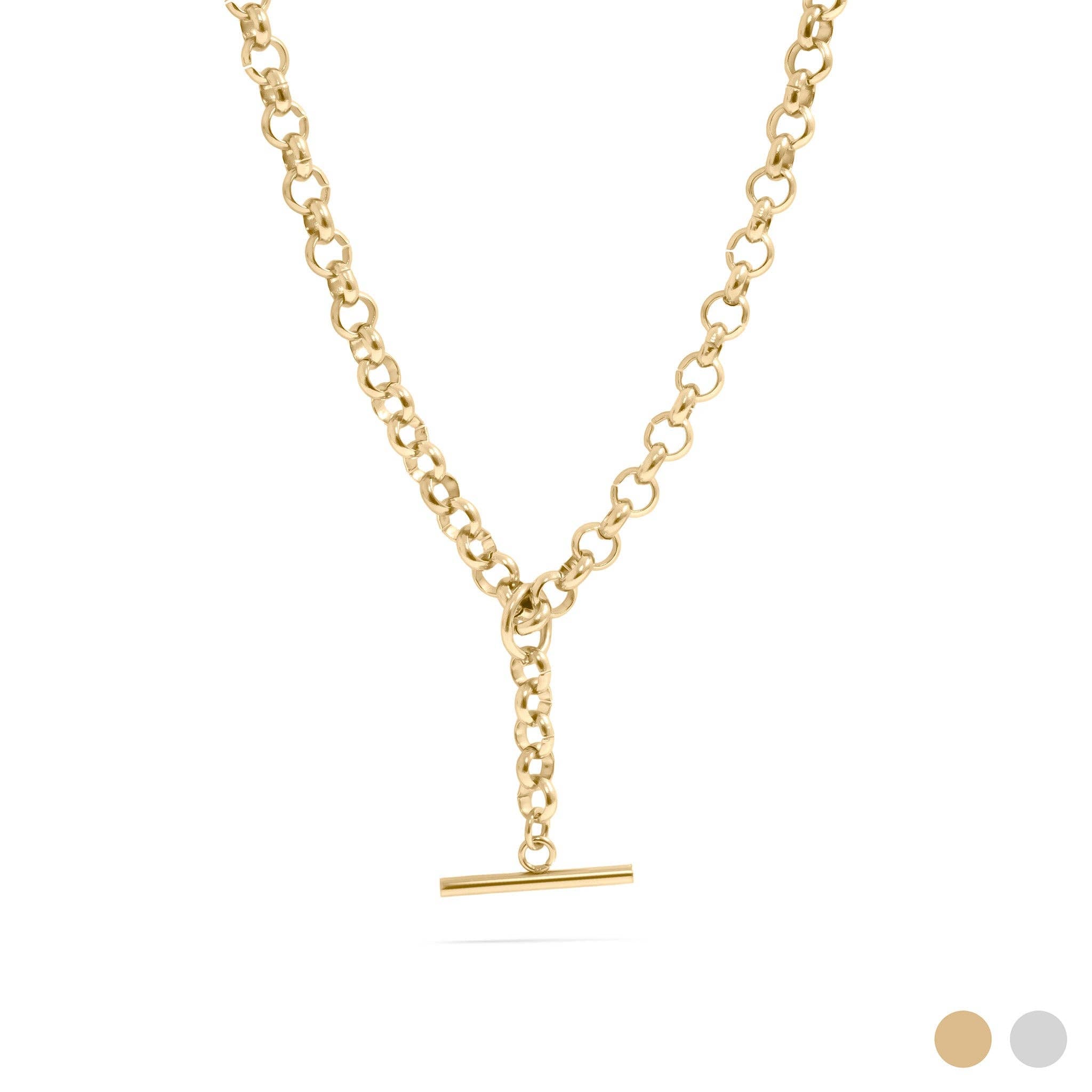 18K Gold PVD Stainless Steel Tbar Necklace