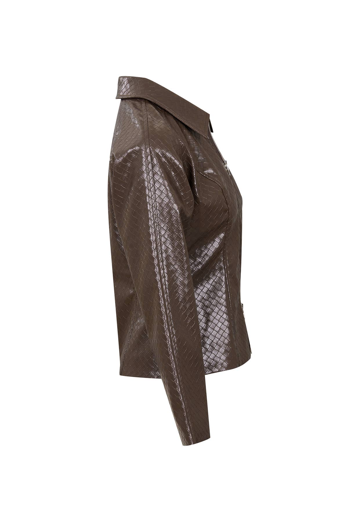 Giselle Woven PU Double Zip Jacket
