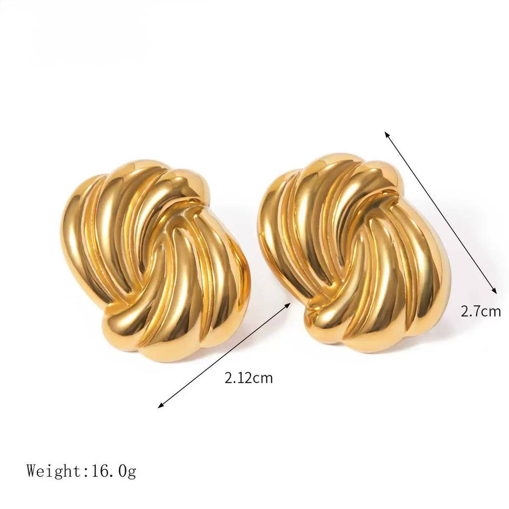 Stainless Steel Twisted Knot Stud Earrings