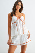 Eyelet Cotton Lounge Sleeveless Top Short Set