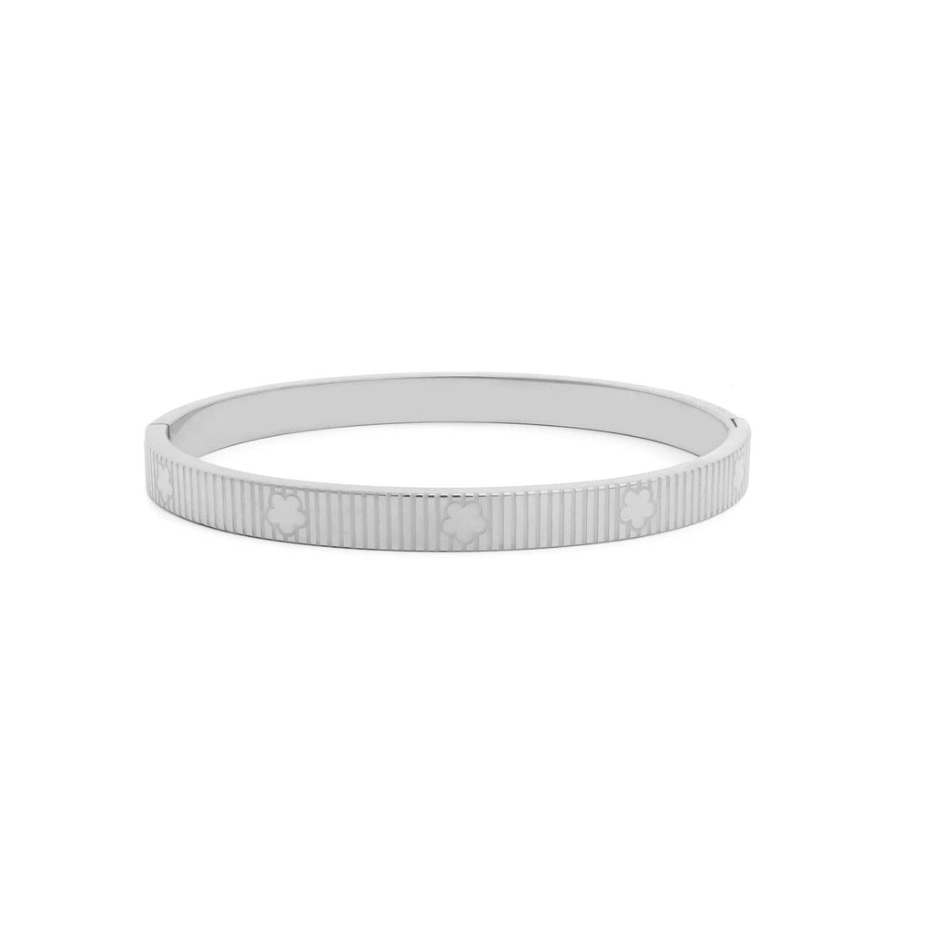 18K Gold PVD Stainless Steel Fluted Bangle Bracelet