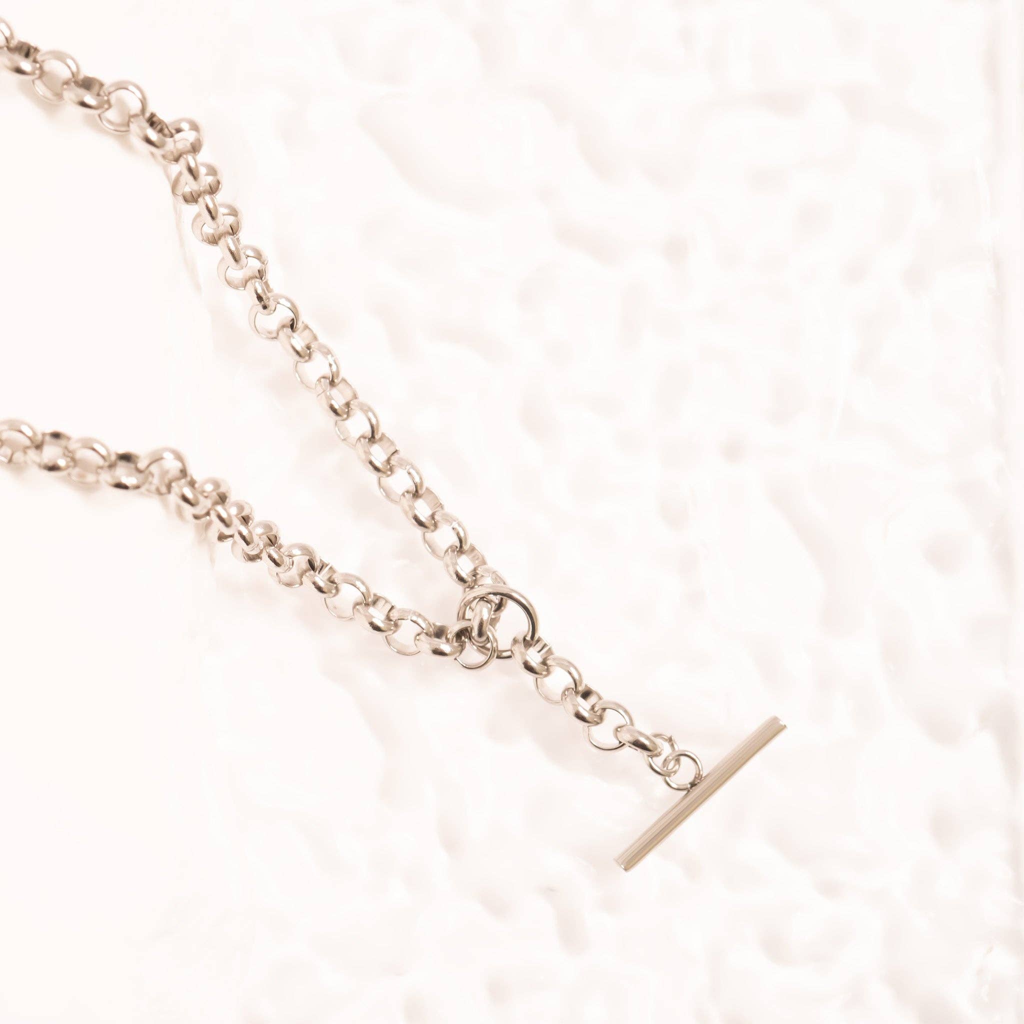 18K Gold PVD Stainless Steel Tbar Necklace