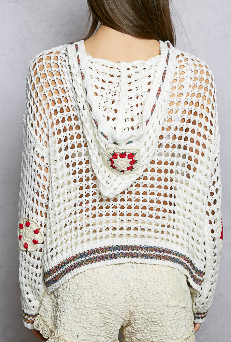 Strawberry Cake Knitted Ballon Hoodie