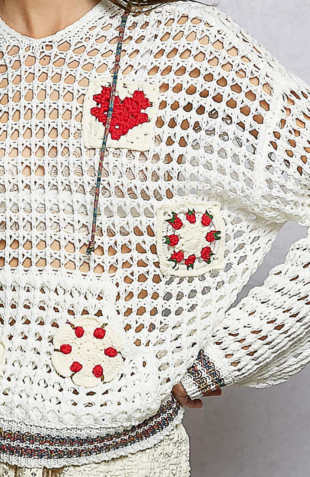 Strawberry Cake Knitted Ballon Hoodie
