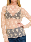 Lace see-through layering top