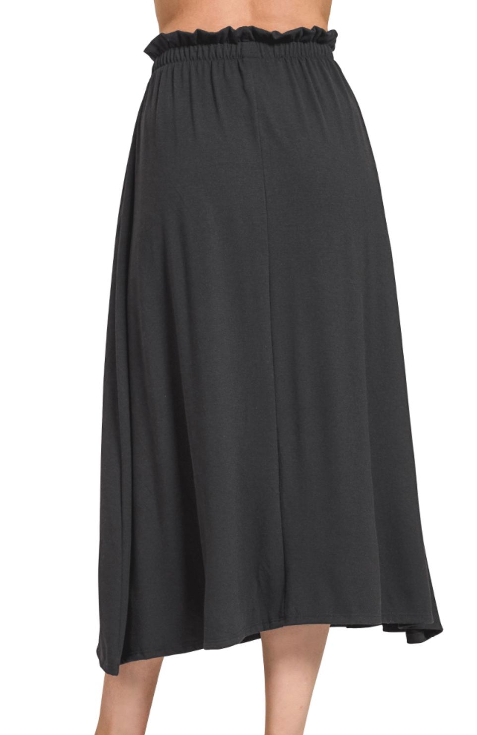 Paperbag waist midi skirt with pockets