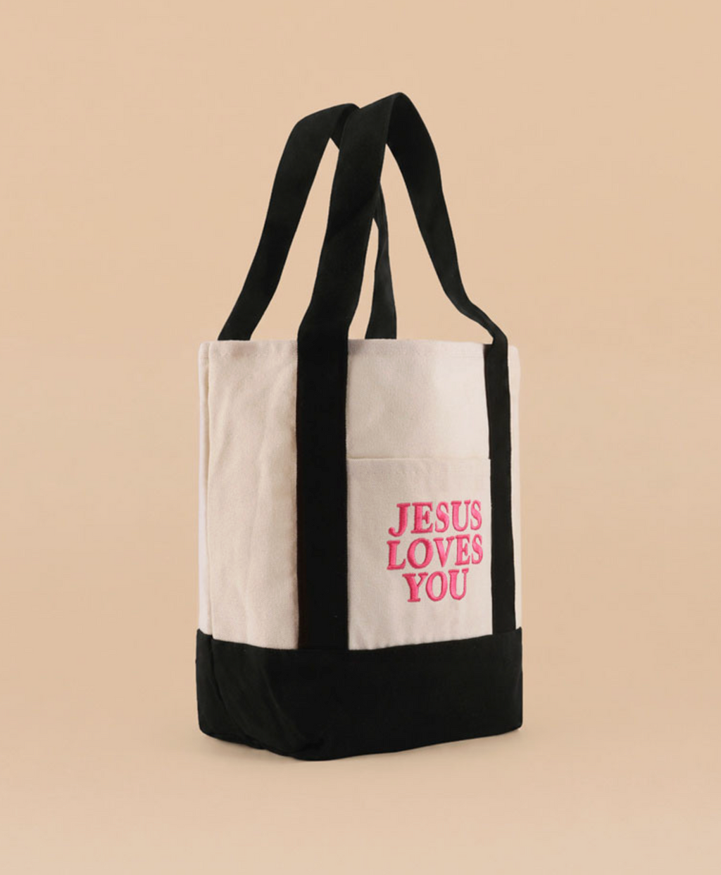 Jesus Loves You Mini Canvas Tote