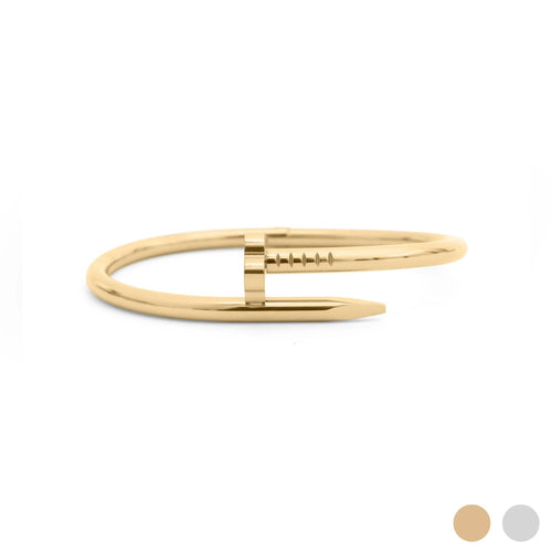 18K Gold PVD Stainless Steel Floral Nail Bangle