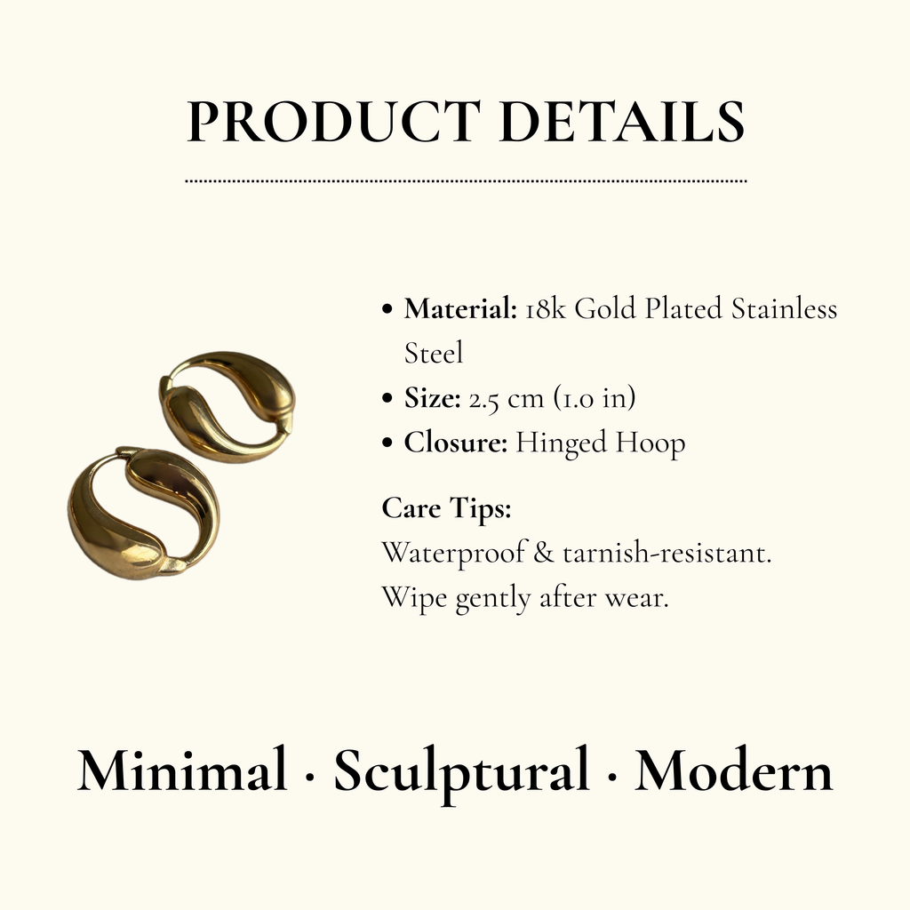 Gold Sculptural Hoop Chunky Earrings