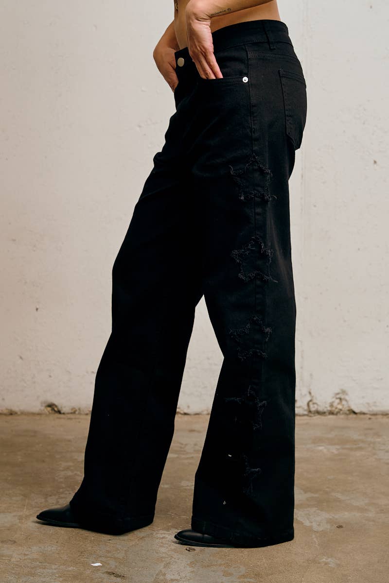 STAR PATCH COTTON TWILL PANTS