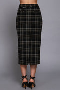 Waist Belt Column Skirt