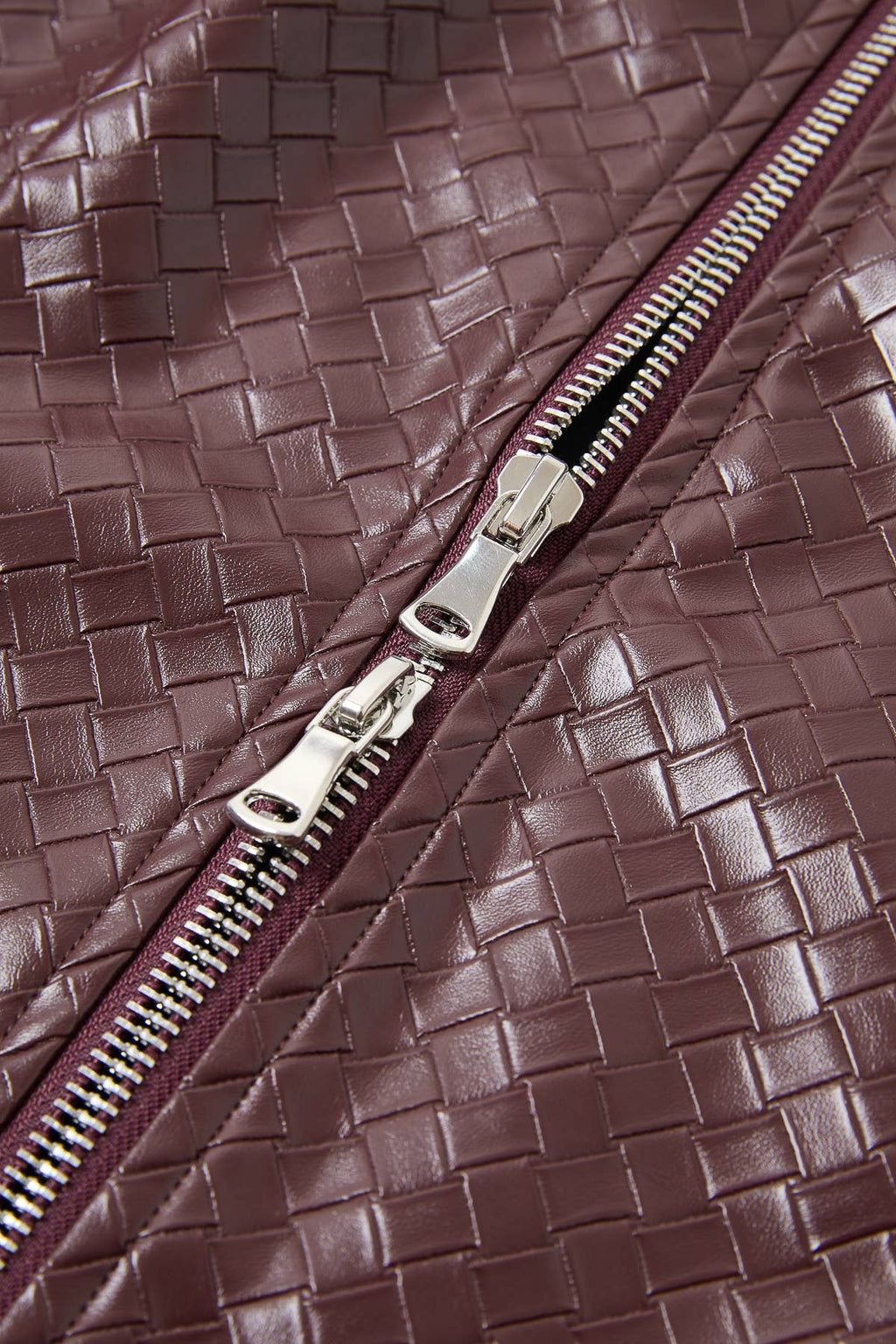 Giselle Woven PU Double Zip Jacket