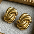 Stainless Steel Twisted Knot Stud Earrings