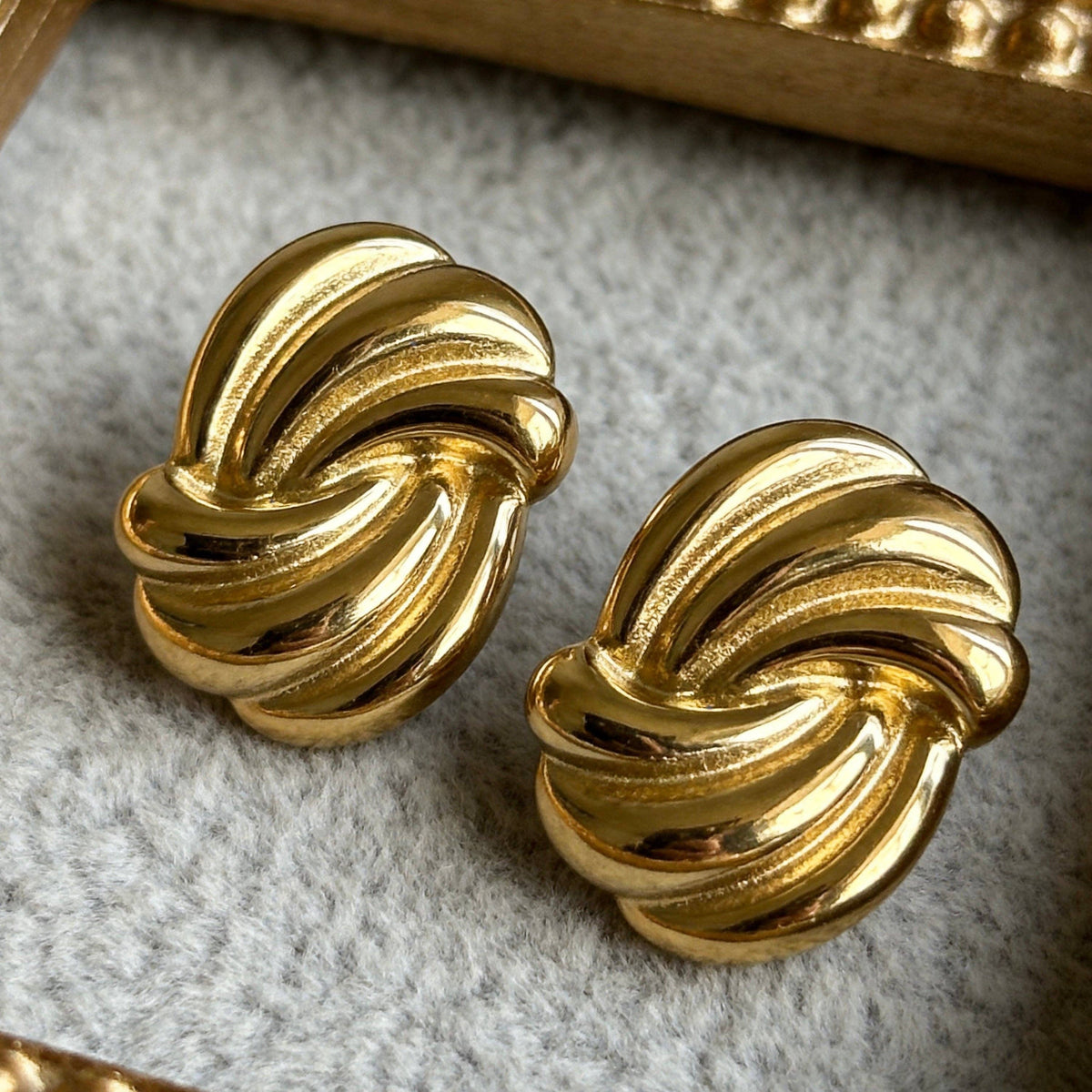 Stainless Steel Twisted Knot Stud Earrings