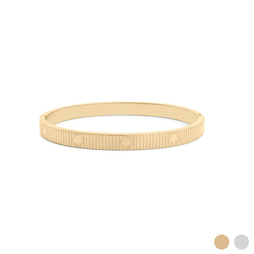 18K Gold PVD Stainless Steel Fluted Bangle Bracelet