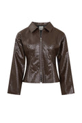 Giselle Woven PU Double Zip Jacket